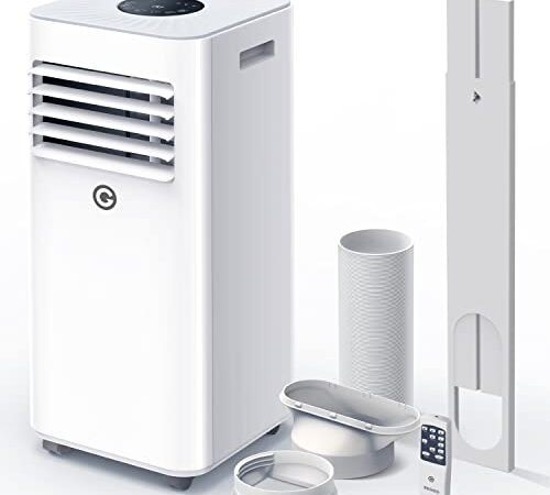 Aire Acondicionado Móvil, 9000 BTU 3 en 1, Aire Acondicionado Portátil, Deshumidificador, Ventilador de Refrigeración, con Pantalla Digital y Mando a Distancia, para 20 m² [Clase Energética A]