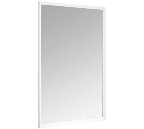 Amazon Basics Espejo para pared rectangular, 60,9 x 91,4 cm - marco biselado, blanco