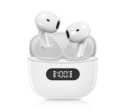 Auriculares Inalambricos, Auriculares Bluetooth 5.2 con Microfono, Cascos inalambricos Bluetooth 30 Horas de Reproducción, con HiFi Estéreo, Llamadas en HD, IPX7 Impermeable para Running Trabajos