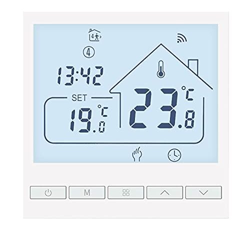 Beok Tuya Termostato Inteligente Termostato de calefacción Termostato WiFi Termostato Inteligente de Gas / Agua Calefacción por Suelo Radiante Compatible con Alexa, Google 3A TOL47WIFI