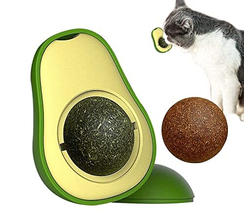 Bola de Hierba Gatera, Juguetes de Bolas de Hierba Gatera, Bolas de Hierba Gatera Naturales, Giratorio Catnip Bolas para Gatos (Palta-1PC)