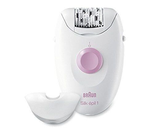 Braun Silképil 1 SE1370 - Depiladora para mujer con cable con un accesorio, blanco/rosa, 3.4 x 7 x 10.4 cm