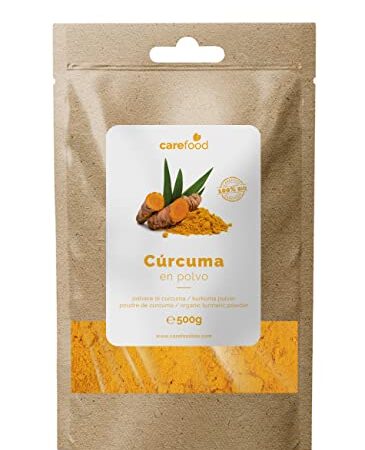 Cúrcuma en Polvo 100% Orgánica 500gr Carefood | Ecológica Procedente de la India | Superalimento Ecológico