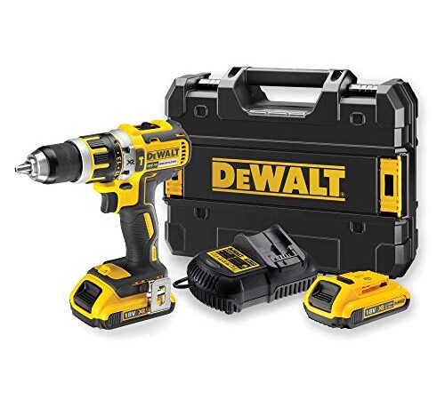 DeWalt DCD795D2-QW - Taladro Percutor a bateria sin escobillas XR 18V 13mm 60Nm con 2 baterías Li-Ion 2,0Ah con maletín TSTAK