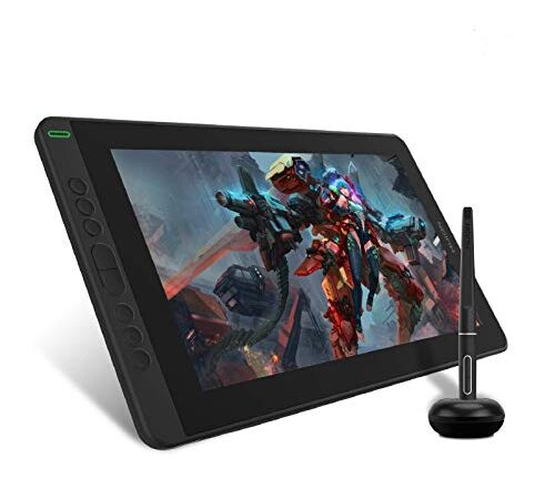 HUION Kamvas 13 Tableta Grafica con Pantalla, Tableta Grafica de 13,3 Pulgadas con Pantalla Laminada Completa, 8 Teclas de Acceso Directo, Compatible con Android, para Trabajo y Estudio Remoto,Negro