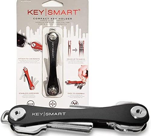 KeySmart - Llavero y organizador de llaves compacto (hasta 14 llaves, Negra)