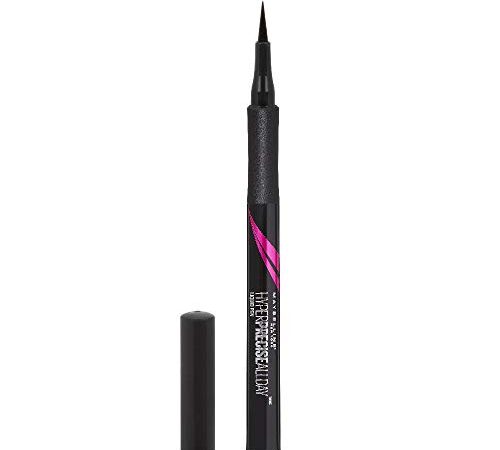 Maybelline New York, Eyeliner Hyper Precise All Day, Maquillaje para Ojos, Eyeliner Preciso de Larga Duración, Waterproof, Resistente al Agua, Matte Onyx, Negro Mate, 1 ml