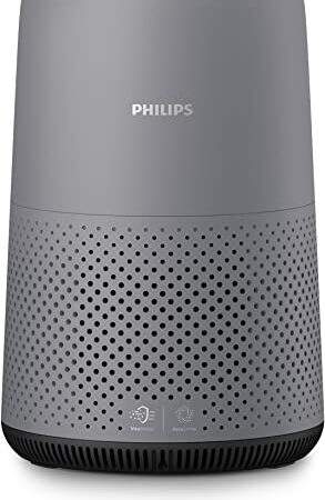 Philips AC0830/10 - Purificador de Aire Para Hogar, Elimina Hasta 99,5% De Los Alérgenos, Tamaño Compacto Con Indicación En Color Y Silencios, color gris, Superficie: 49 m²