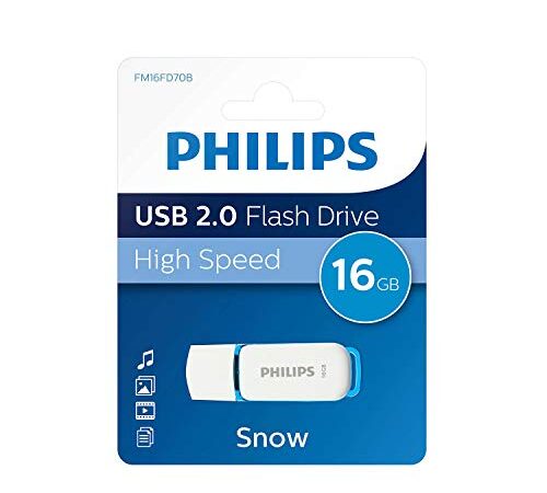 Philips Usb 2.0 Palillo De 16Gb, Nieve Edición, Blanco, Azul