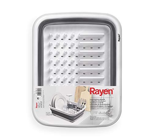 Rayen Escurreplatos Plegable, Color Gris Claro Y Gris Oscuro, Medida Plegado: 37.7 x 29.3 x 5 cm, 2301.01