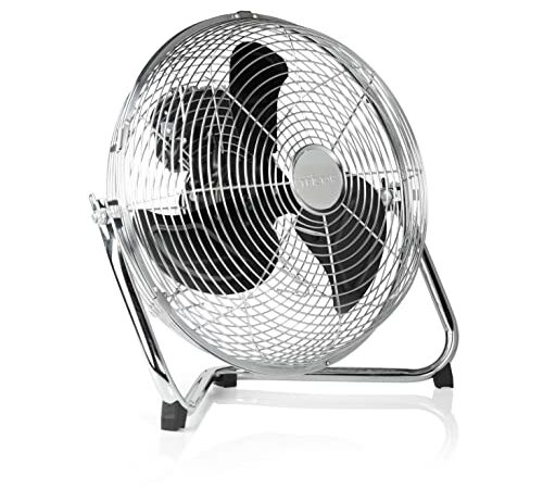 Tristar VE-5933 Ventilador de suelo metálico, 30 centímetros de diámetro, 3 ajustes de velocidad, motor de cobre, ángulo ajustable 130°, 59,1 dB, asa integrada, motor de cobre, 55 W