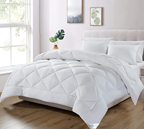 Wavve Edredón Relleno Nórdico 220x240 cm para Cama 150, Edredón de Fibra 300gr/m², Ligero, Suave, Transpirable para Otoño e Invierno (240x220 cm)