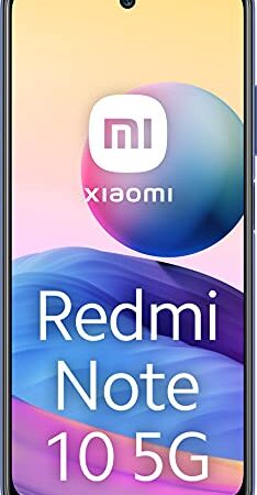 Xiaomi Redmi Note 10 5G (Pantalla 6.5” 90Hz AdaptiveSync DotDisplay, 4GB+64GB, Triple Cámara 48MP, MediaTek Dimensity 700, 5G, 5000mah con carga 22,5W) Azul (Nighttime Blue) [Versión Española]