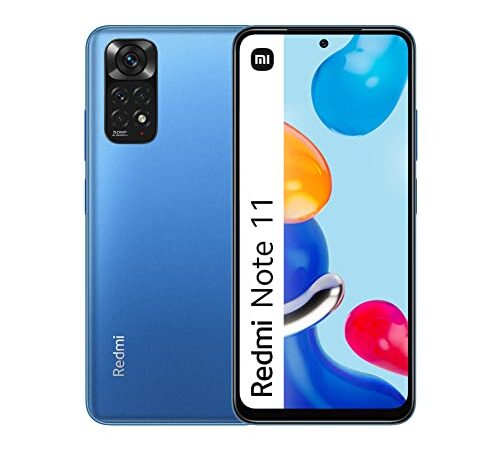 Xiaomi Redmi Note 11 Smartphone 6.43" FHD + DotDisplay, 90Hz FHD+ AMOLED DotDisplay, 50MP Al Quad Camera, 5000mAh (typ) batería, Dual-SIM 4G 128GB Twilight Blue [Versión Global]