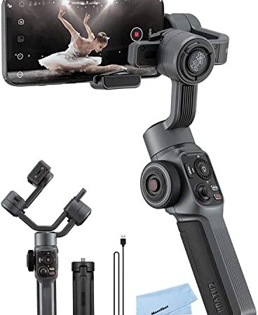 Zhiyun Smooth 5 Professional Smartphone Gimbal Stabilizer for iPhone 13 Pro Max Mini 12 11 XS X XR 8 7 6 Plus Android Cell Phone 3-Axis Handheld Gimbal for Vlogging YouTube Vlog TikTok Instagram Live