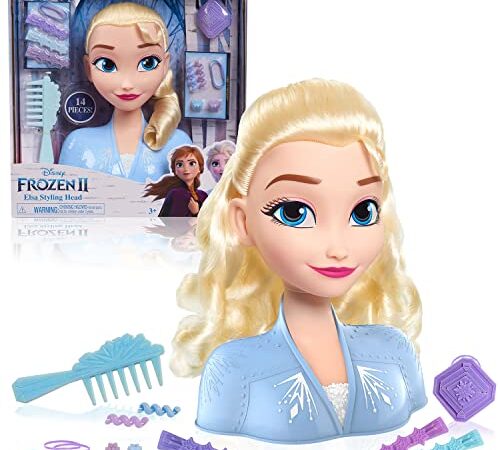 Famosa, Busto Elsa de Frozen 2 con 14 diferentes accesorios con que peinarla, Para niños/as a partir de los 3 años