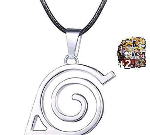 HAND-PRO Collar de Naruto Otaku Accesorios (+2 Pegatinas) Colgante Naruto Accesorios Armas Naruto Espiral