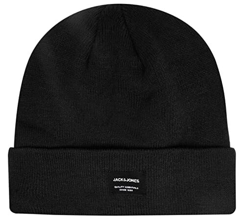 JACK & JONES JJDNA BEANIE NOOS, Gorro de punto Hombre, Negro (Black), Talla única