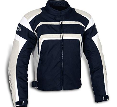 JET Chaqueta Moto Hombre Textil Impermeable con Protecciones STRIKER (M (EU 48 - 50), Gris Plateado)