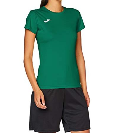 Joma Combi Woman M/C Camiseta Deportiva para Mujer de Manga Corta y Cuello Redondo, Verde (Green), L