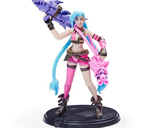 League of Legends, Figura Coleccionable de Jinx de 10,2 cm con Detalles 2 Accesorios, Colección de campeones, edición de coleccionista, a Partir de 12 años