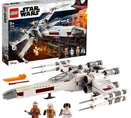 LEGO 75301 Star Wars Caza ala-X de Luke Skywalker, Juego de Construcción, Mini Figuras Princesa Leia y Droide R2-D2, Regalo para Niños de 9 Años o Más