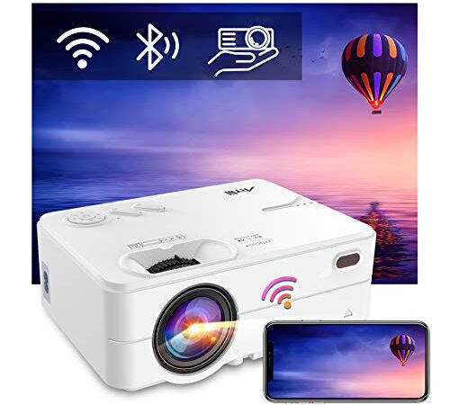 Proyector WiFi Bluetooth, Artlii Enjoy2 Mini proyector portátil, Compatible con 1080p Full HD, proyector de Cine en casa de Gran tamaño, Adecuado para teléfonos Inteligentes / Android / iOS