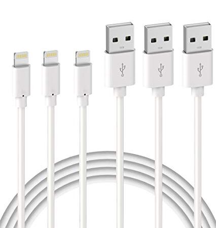 Quntis Cable Cargador iPhone 2M 3 Pack, MFi Certificado cable Lightning Iphone Carga Rápida Cable iPhone para iPhone SE 2020/11/11 Pro/12/13/XS/XR/X/8/8 Plus/7/7 Plus/6, iPad, iPod, AirPods Blanco