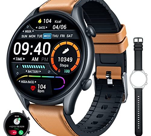 Reloj Inteligente Hombre: Smartwatch con Llamada Bluetooth Pulsometro Podometro Presión Arterial Pulsera Actividad Inteligente Deportivo Impermeable Reloj Hombre para iPhone Android