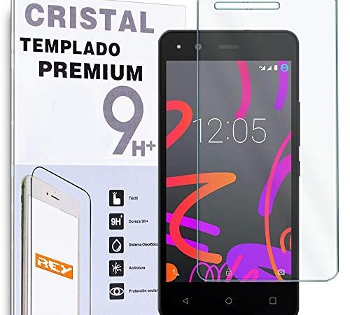 REY Protector de Pantalla para BQ AQUARIS M5 Cristal Vidrio Templado Premium