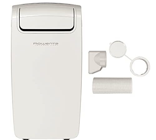 Rowenta Aire Acondicionado Portátil AU4010 3 en 1: enfría, deshumidifica y ventila, compacto, eficiencia enfriamiento de 8000 BTU, hasta 65 m3 y mando a distancia, Color Blanco