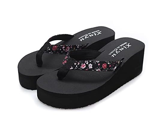 Sandalias Mujer Verano 2019 SHOBDW Zapatillas En Oferta Chanclas Mujer Sandalias Con Chanclas Sexy Para El Verano Bohemian Muffin Slope Con Sandalias(Oro,EU36)