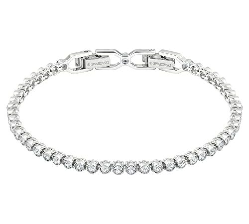 Swarovski Pulsera Emily Para Mujer, Cristales Blancos Brillantes con Baño de Rodio, de la Colección Swarovski Emily