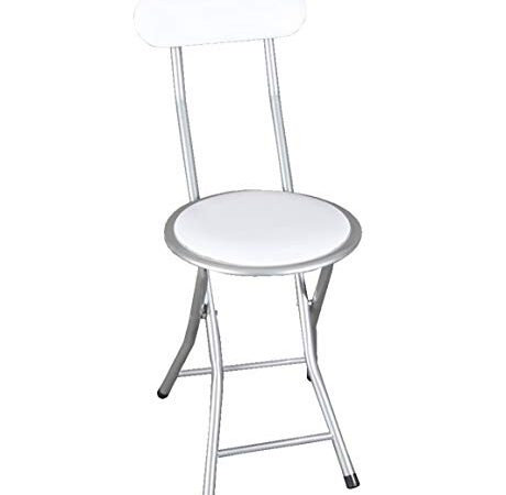 thesecrethome.es - Silla Plegable Acolchada - Silla de Metal - Asiento y Respaldo Acolchado - Ideal para Cocina, Jardín, Salón y Terraza - Alto. 72 cm x Diámetro. 30 cm - Blanco