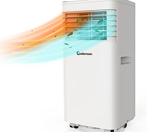 Adamson A40 | Aire acondicionado portátil 4 en 1 + NUEVO 2022 + Deshumidificador, Ventilador, Calefactor, Enfriador Portátil + Pingüino aire acondicionado portátil 7000 BTU + 5 AÑOS DE GARANTÍA