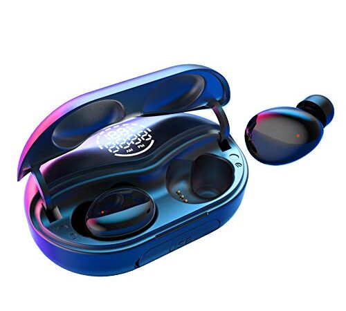 Auriculares inalámbricos, Bluetooth 5.0 auriculares inalámbricos deportes IPX7 correr auriculares, control táctil, 140 horas, 3500 mAh caso de carga