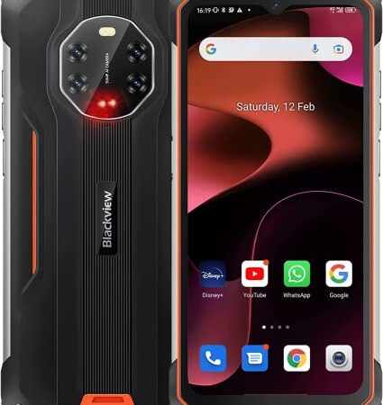 Blackview BV8800 (2022) Móvil Libre Resistente 8380mAh Batería Carga rápida 33W 6.58“ FHD+ 90Hz Smartphone 128GB, 8GB RAM, 50MP Al Quad Camera Android 11 Dual SIM IP68 Movil Antigolpes Indestructible