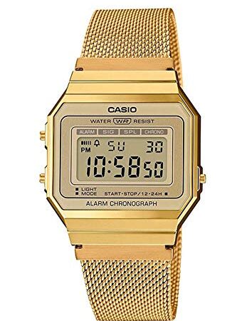 Casio Reloj Mujer de Digital con Correa en Acero Inoxidable A700WEMG-9AEF