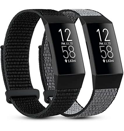 Epova 2 Paquetes Correa de Repuesto Compatibles con Correa Fitbit Charge 4/ Correa Fitbit Charge 3, Ccorrea de Nailon Suave, Ligera y Transpirable para Mujeres y Hombres