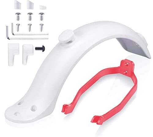 Guardabarros M365, Guardabarros Trasero para Xiaomi M365 / M365 Pro , con Soporte De Guardabarros, con Tornillos Y Tuercas, Scooter Accesorio, Adecuado para Xiaomi M365 / M365 Pro Scooter (Blanco)