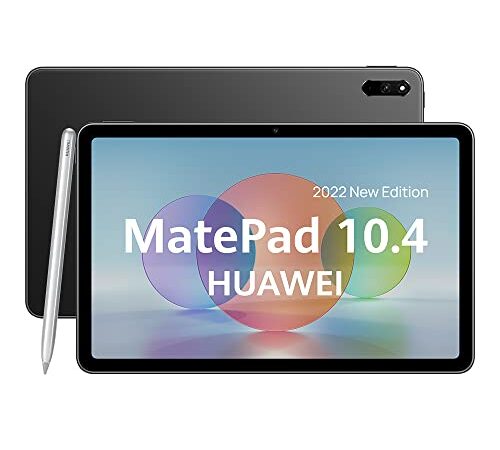 HUAWEI MatePad 10.4'' 2022 New Edition con M-Pencil,Pantalla 2K FullView,4 GB RAM+128GB ROM,Batería 7250 mAh,Cuatro Altavoces de Gran amplitud con cancelación de Ruido, Gray