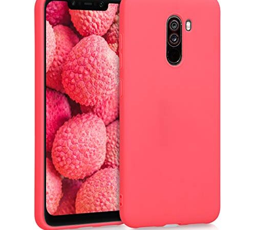 kwmobile Carcasa para Xiaomi Pocophone F1 - Funda para móvil en TPU Silicona - Protector Trasero en Coral Brillante