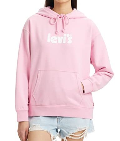 Levi's POS Sudadera con Capucha Graphics, Graphic Standard Hoodie Hoodie Ssnl Poster Logo Prism Pink, M para Mujer