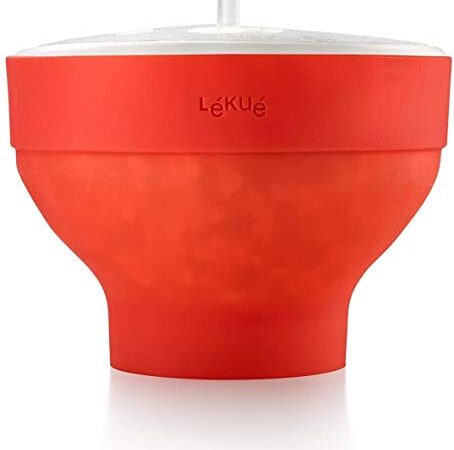 Lékué Recipiente para cocinar Palomitas, Rojo, 20 cm