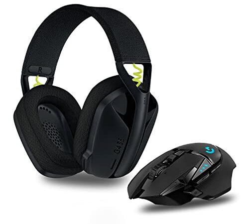 Logitech G502 Lightspeed Ratón Gaming Inalámbrico, Negro, with G435 Auriculares Inalámbricos Lightspeed para Gaming, Negro