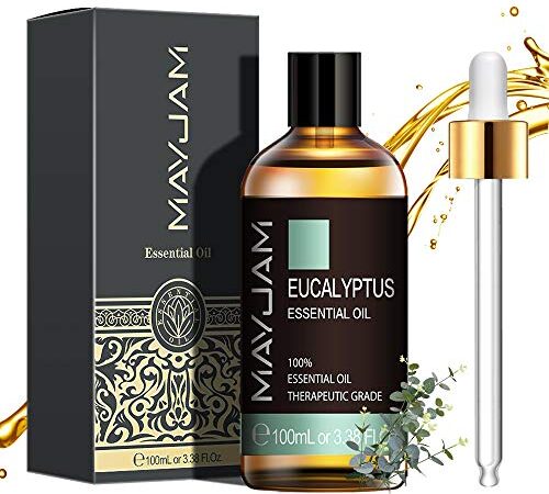 MAYJAM Aceites Esenciales de Eucalipto 100 ml, 100% Aceites Esenciales Naturales Puros, Aceite Esencial de Aromaterapia de Grado Terapéutico, aceites de Fragancia para Difusor, Regalos Perfectos