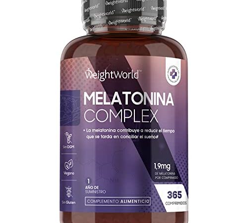 Melatonina Pura Complex 1,9mg 365 Comprimidos Veganos - Con Magnesio, Vitamina B6, Extracto de Manzanilla y de Pasiflora - Ayuda a Reducir el Tiempo para Conciliar el Sueño - 1 Año Suministro