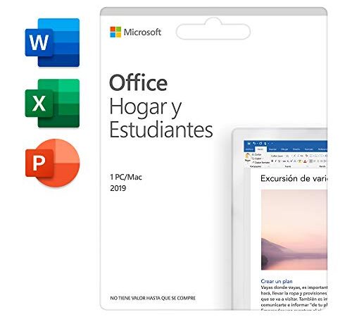 Microsoft Office Hogar y Estudiantes 2019 Todas las aplicaciones de Office 2019 para 1 PC/MAC Código de activación enviado por correo