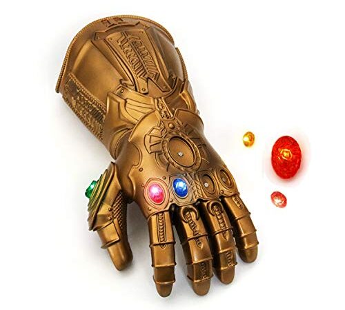 NUWIND Guante de Thanos con Luz Infinity Gauntlet de los Vengadores Magnética Gemas Desmontable Disfraz de Cosplay Halloween Prop Adulto