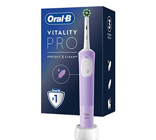 Oral-B Vitality PRO Cepillo de Dientes Eléctrico con Mango Recargable, 3 Modos de Limpieza, Temporizador y Batería de Larga Duración - Lila